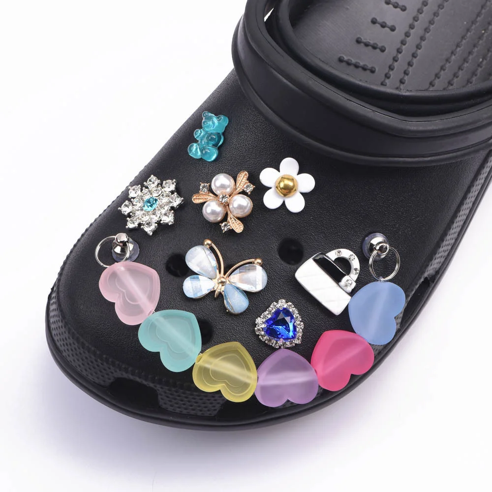 Brand Designer  Croc Shoe Charms Bling Rhinestone Metal Accessories For Girls Shoe Decoration  Gifts