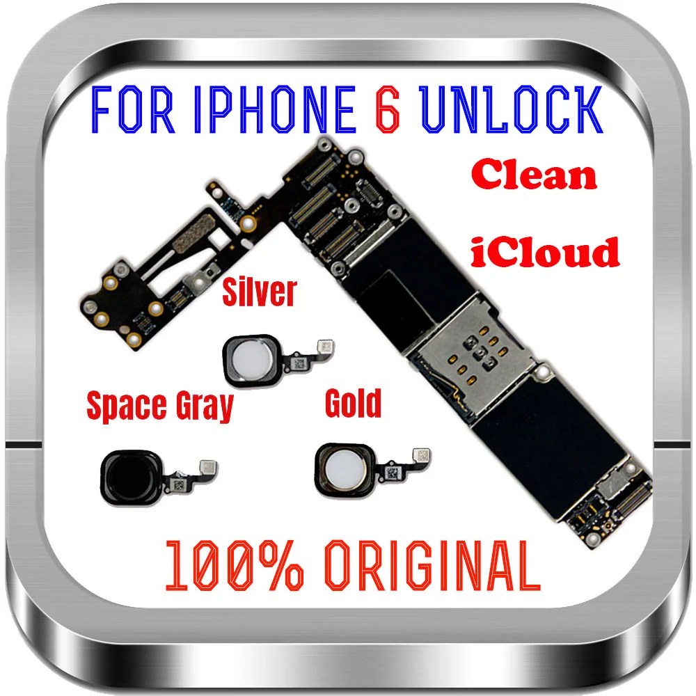Оригинальная Заводская разблокированная материнская плата для iPhone 6 с/без Touch ID