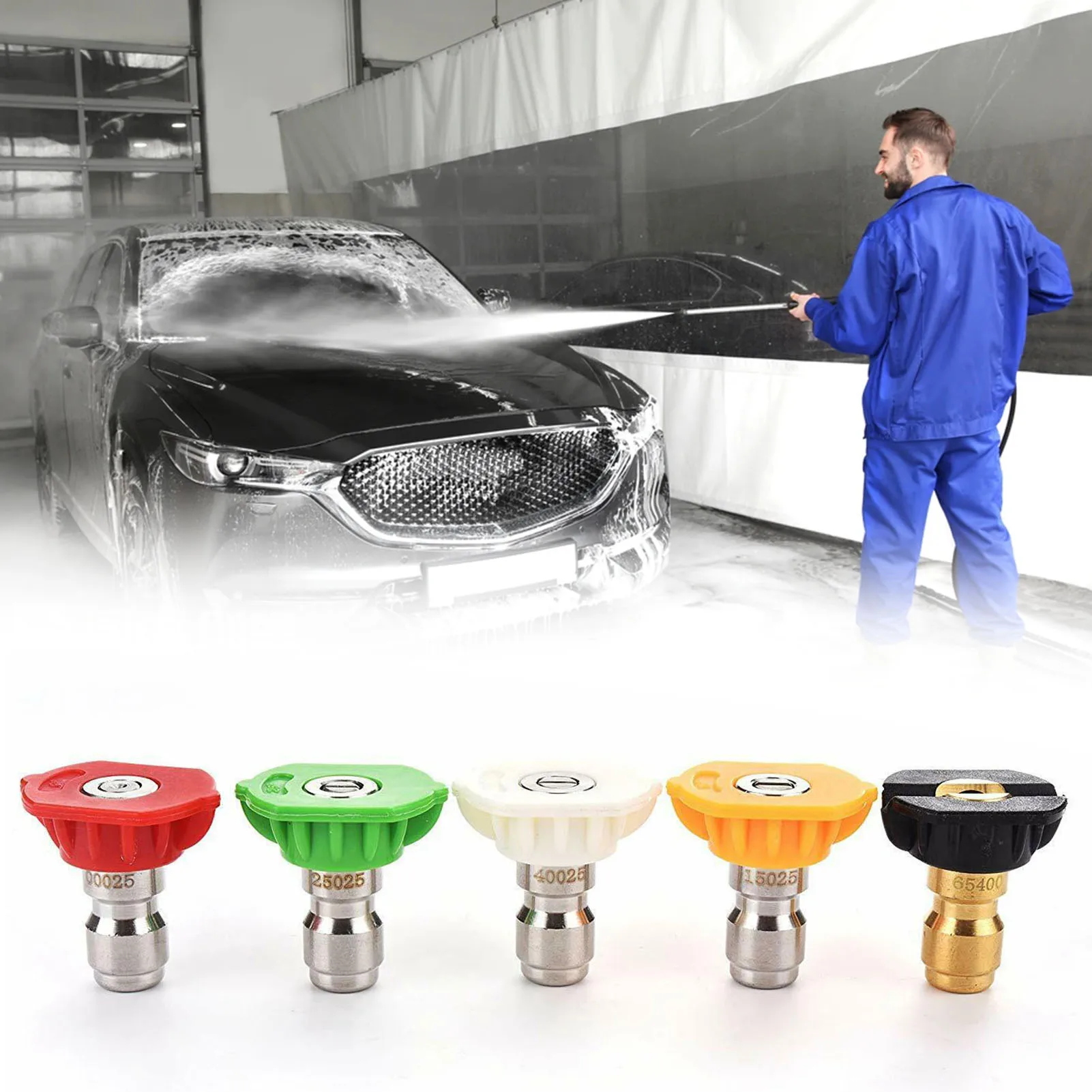 

Nozzle Tips 1/4'' Quick Connect High Pressure Power Washer Spray Nozzle Kit