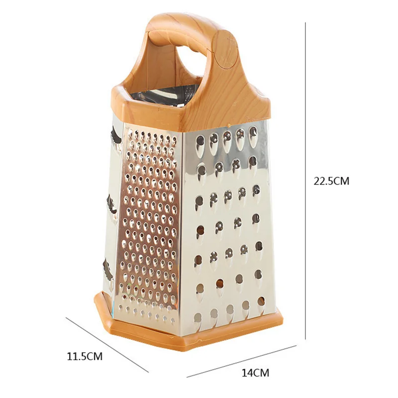 Кухня Нержавеющая сталь 6-гранная коробки терка для овощей резки сыра