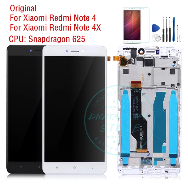 Оригинальный ЖК дисплей для Xiaomi Redmi Note 4 Global 4X 3 ГБ Гб сенсорный дигитайзер в сборе