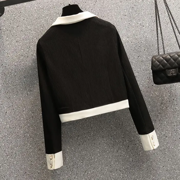 Plus Size 4XL Winter Women Office Ladies Suit Jacket Crop Top And Sleeveless Dress Two Piece Set White Black Outfit Work Clothes |