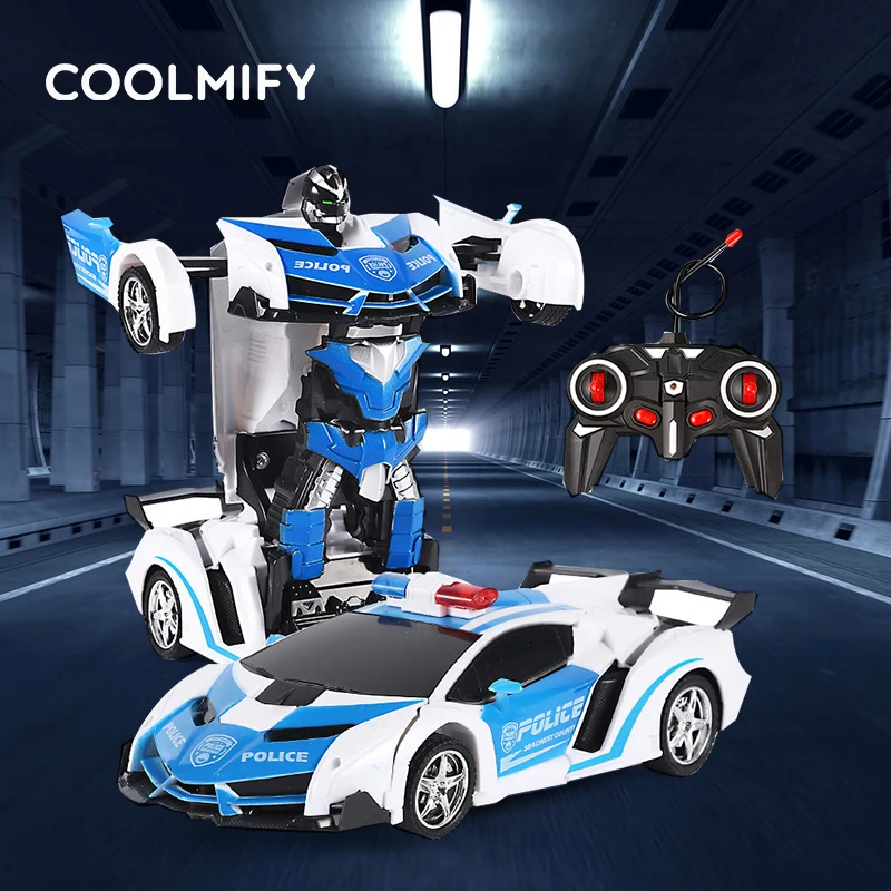 

Машинка-трансформер на радиоуправлении для детей, крутой робот с дистанционным управлением, модель спортивного автомобиля с одной кнопкой,...