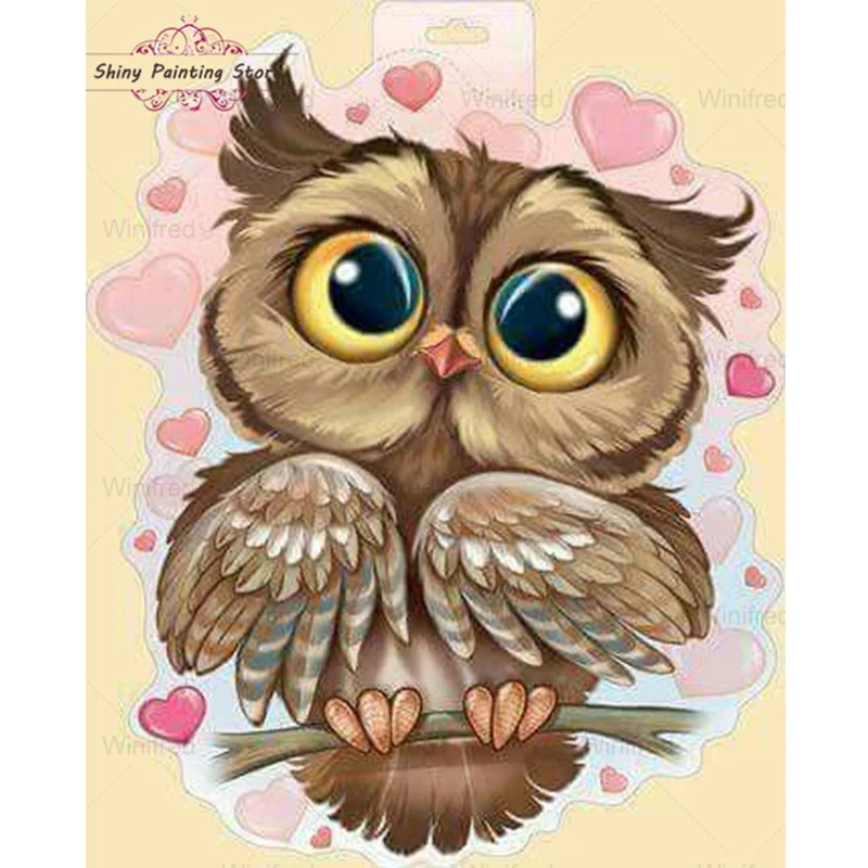 

DIY Full Square/round Drill Cartoon Owl Pink Love Bubble Diamond Painting Rhinestone Mosaic Wall Art Picture Kit Home Decoration