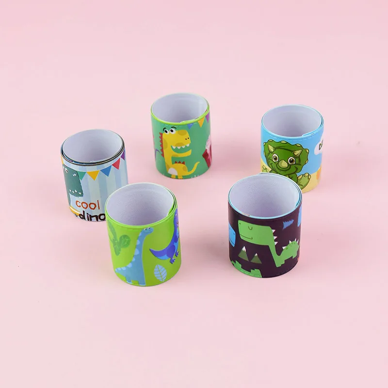 10 шт./лот динозавр шлепок оснастки обернуть браслет кольцо на руку для дня