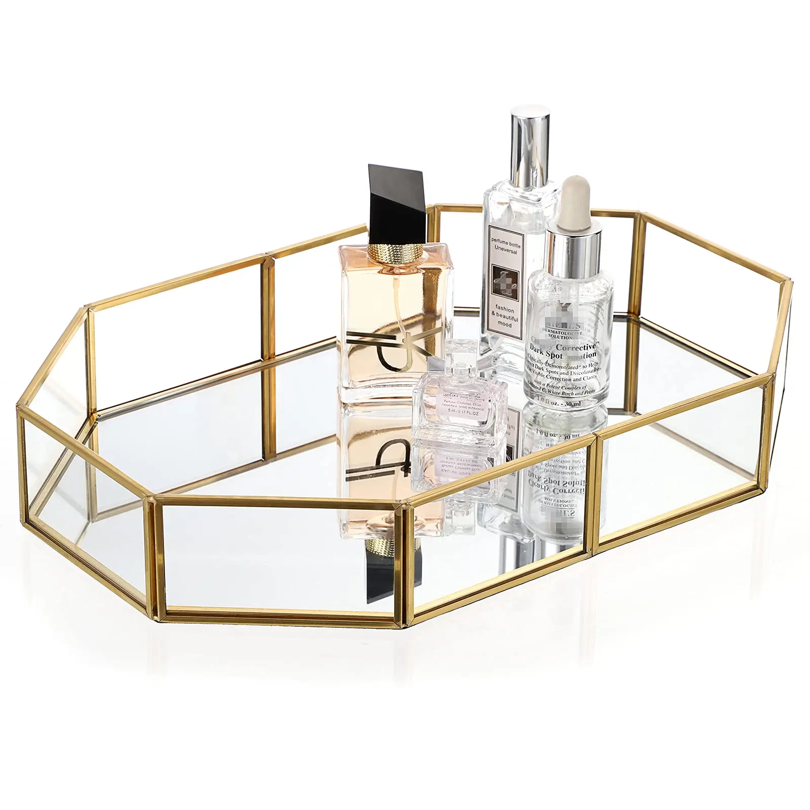 

Gold Makeup Tray Ornate Vanity Tray Dresser Tray Perfume Jewelry Trinket Organizer Tray for Bathroom Storage Tray for Home Decor
