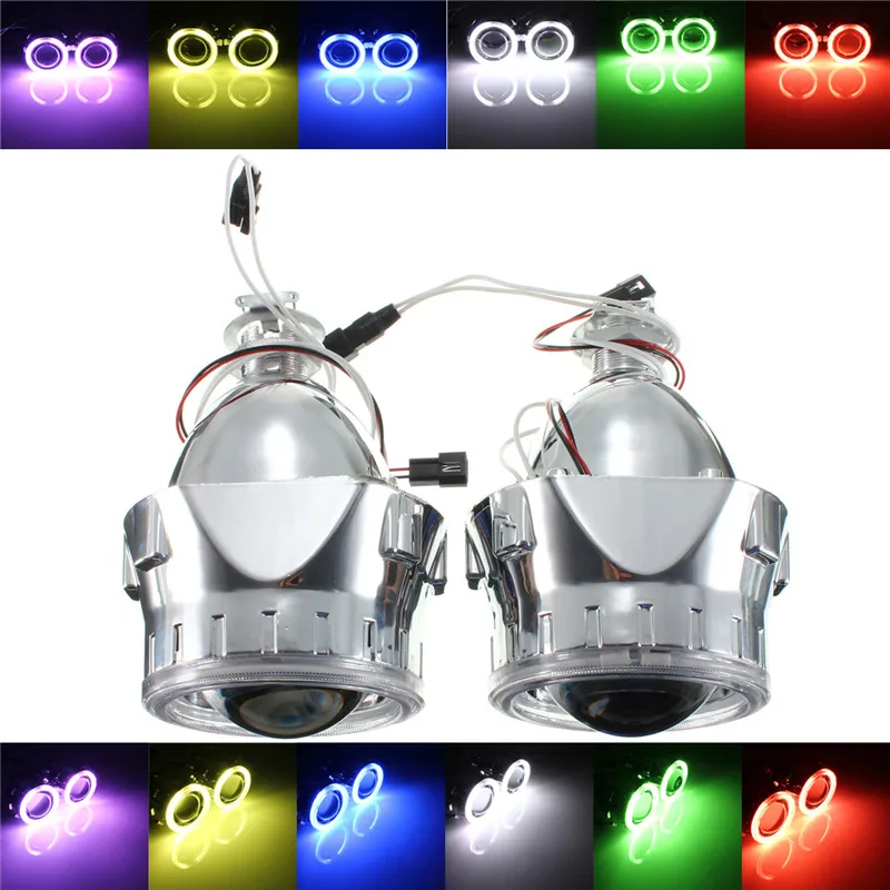 

2Pcs 2.5 Inch Universal Bi xenon for HID Projector Lens Silver Black Shroud H1 Xenon LED Bulb H4 H7 Motorcycle Car Headlight
