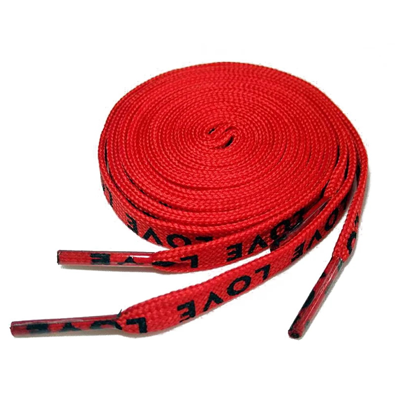 1Pair Double-sided LOVE Letter Printed Shoelaces Flat Durable Polyester Sneakers Shoelace Women Men Casual Canvas Shoe Strings