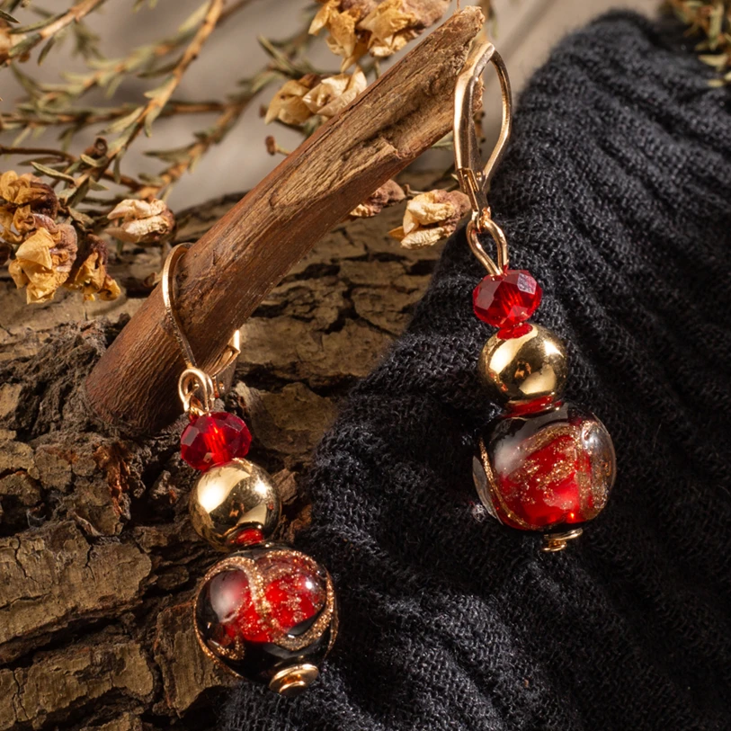 Винтажные золотые и красные хрустальные бусины в форме тыквы 2019 модные серьги
