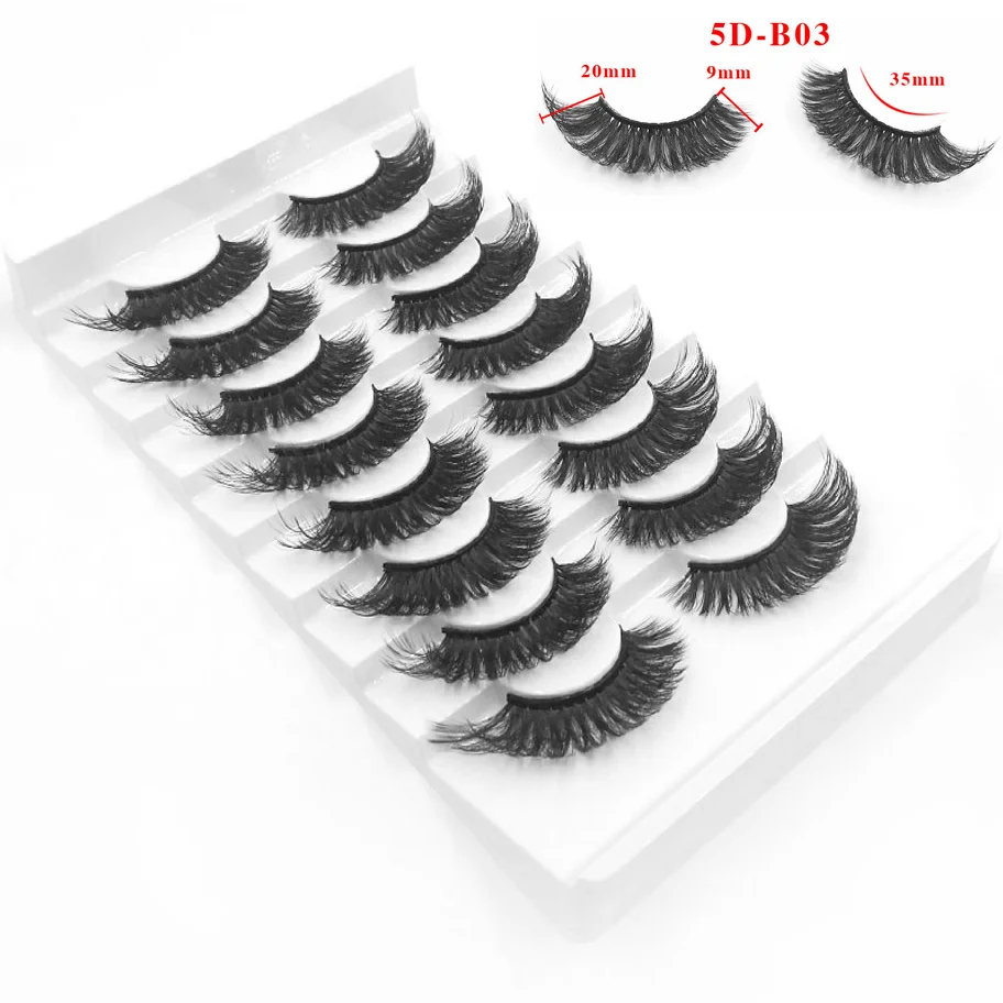Новые 8 пар настоящие накладные ресницы из норки 3D естественные Ложные