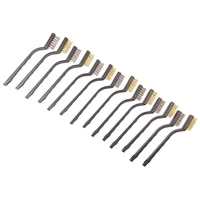 14 pack wire brush set for cleaning welding slag and rust stainless steel and brass curved handle masonry brush wire bristle scr