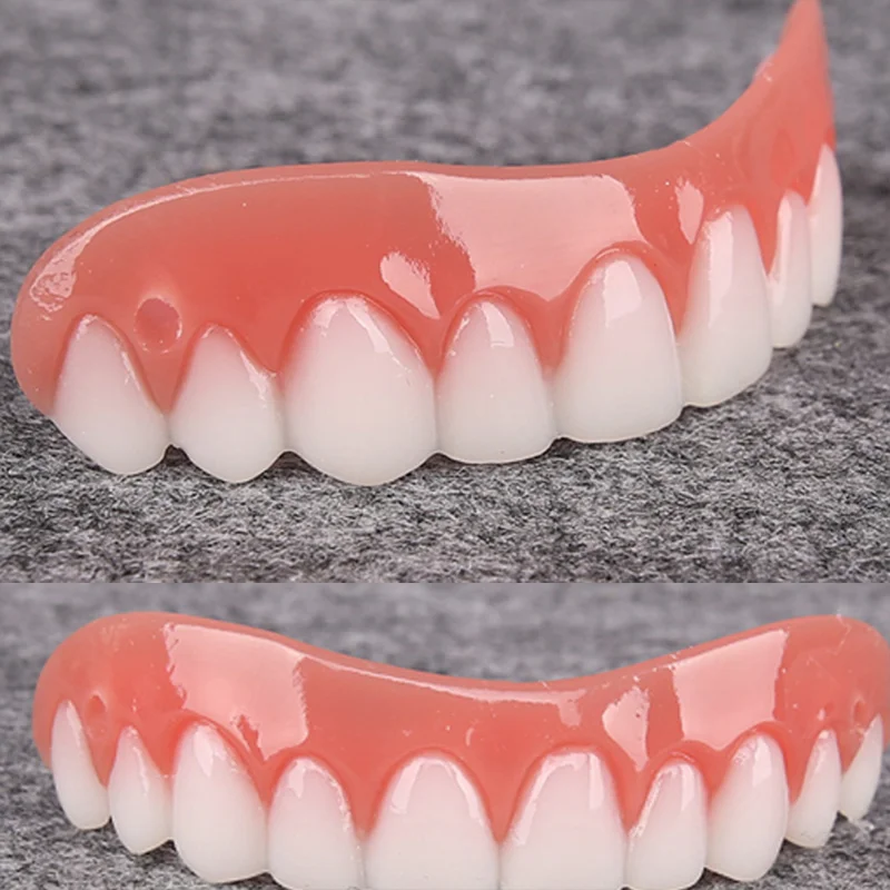 

Upper False Teeth Silicone Fake Teeth Simulation Oral Whitening Bleaching Hygiene Dental Braces Care Tool tooth instrument