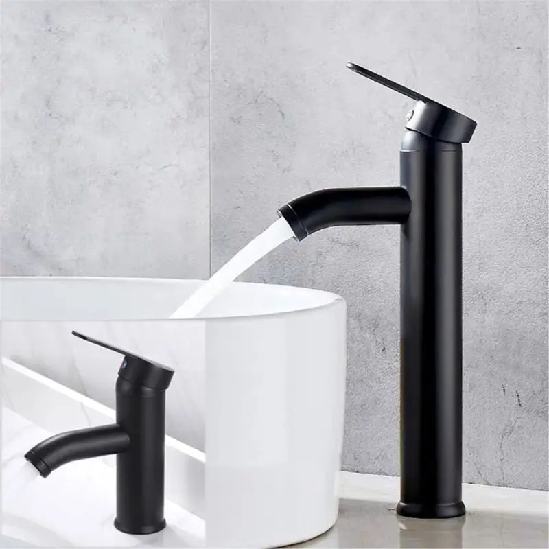 

Single Handle Bathroom Basin Faucets Cold/Hot Mixer Basin Sink Tap Black