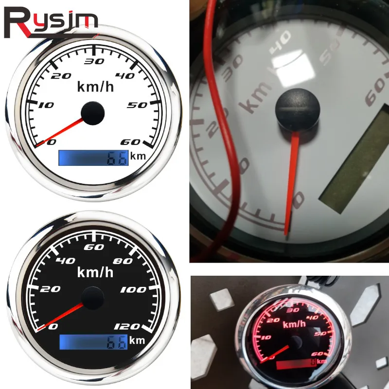 Speedometer Waterproof Speed Gauge Red Backlight Fit Mairne 