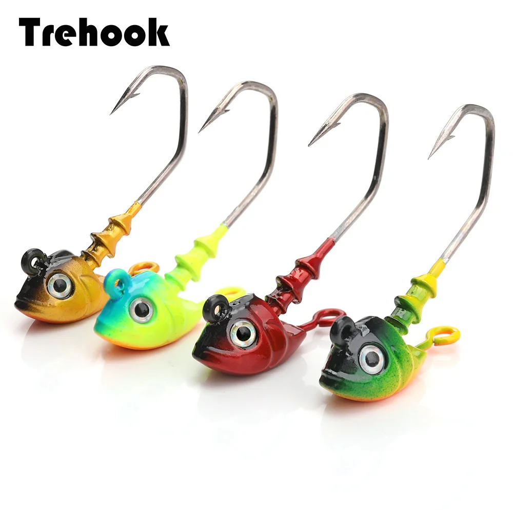 TREHOOK 4 шт./лот зимняя рыболовная этилированная головка для мягкой приманки