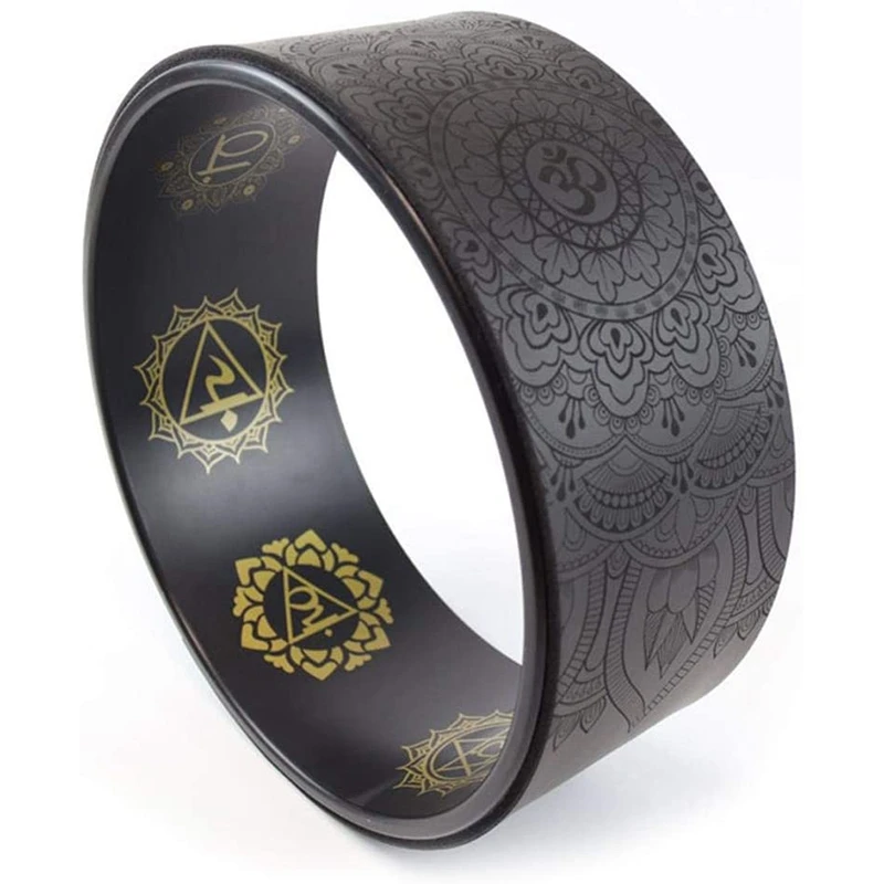 Колесо для йоги естественное Вспомогательное колесо массаж Мандала узор задний