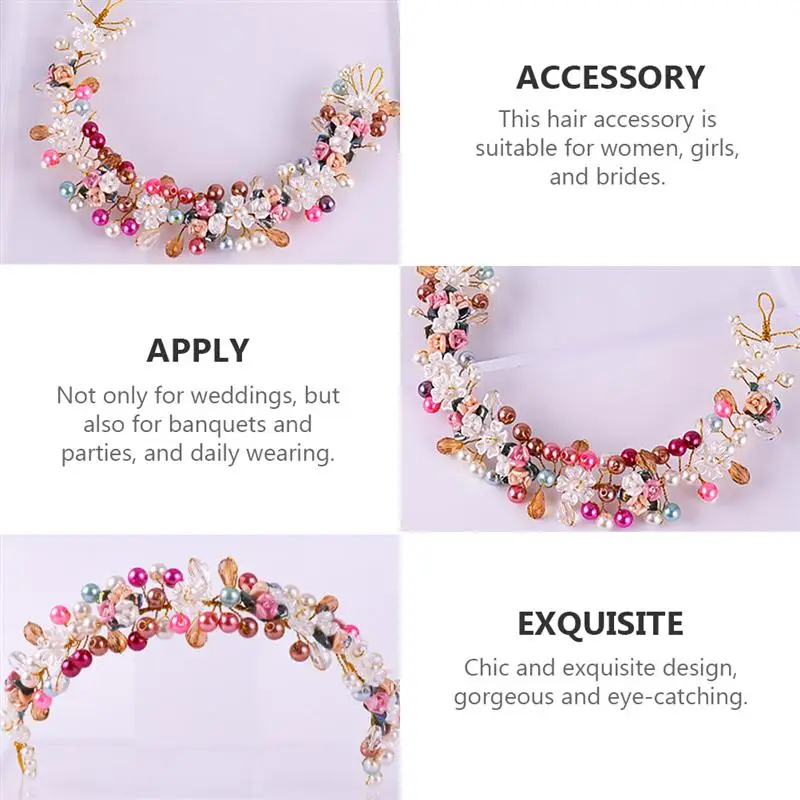 

1pc Delicate Pearl Creative Hair Band Headband Hair Accessory for Woman Wedding Bride