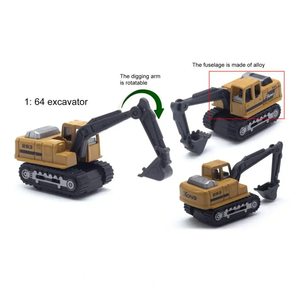 

1 Set Universal 1/64 Scale Diecast Construction Toys Set Alloy Diecast Toy Car Realistic Detail for Collection