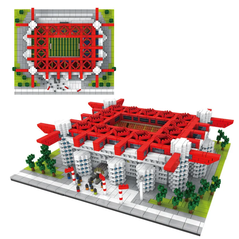 Алмазные мини-блоки футбольный стадион город Футбол поле Модель Строительные