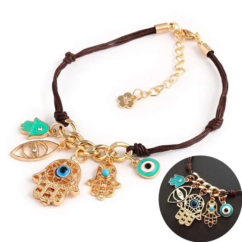 Новое поступление 2018 коричневые веревочные цепочки ювелирные изделия синие