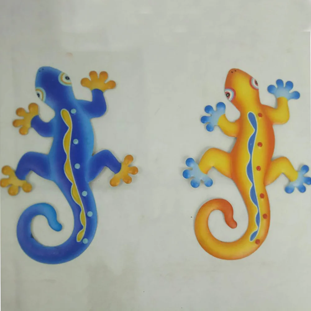 

Two Colours Metal Gecko Decoration Wall Hanging Lizard Art Decoration Family Bedroom Living Room Garden Lawn Outdoor Decoration