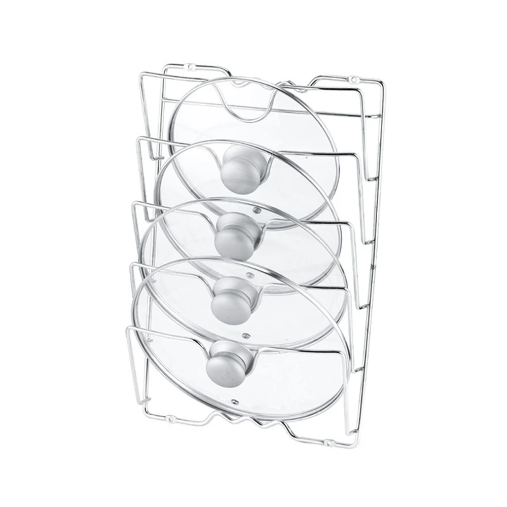 

Kitchen Wall Hanging Pot Cover Rack 5-Layer Pot Lid Storage Rack Metal Multifunctional Pot Cover Rack Stand Spoon Holder