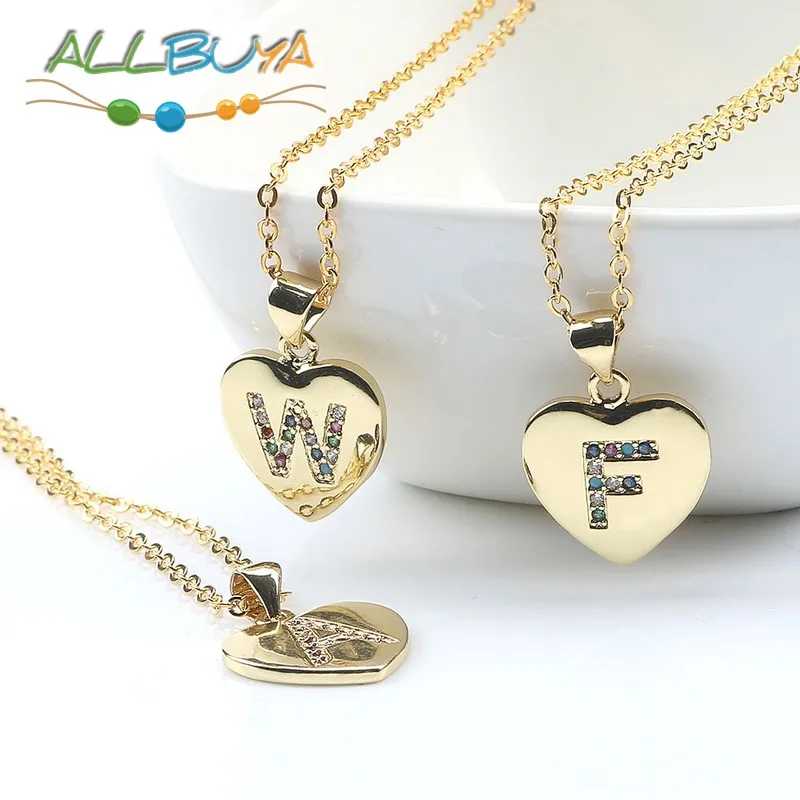 Женское Ожерелье в форме сердца с надписью 26 букв очаровательные ожерелья