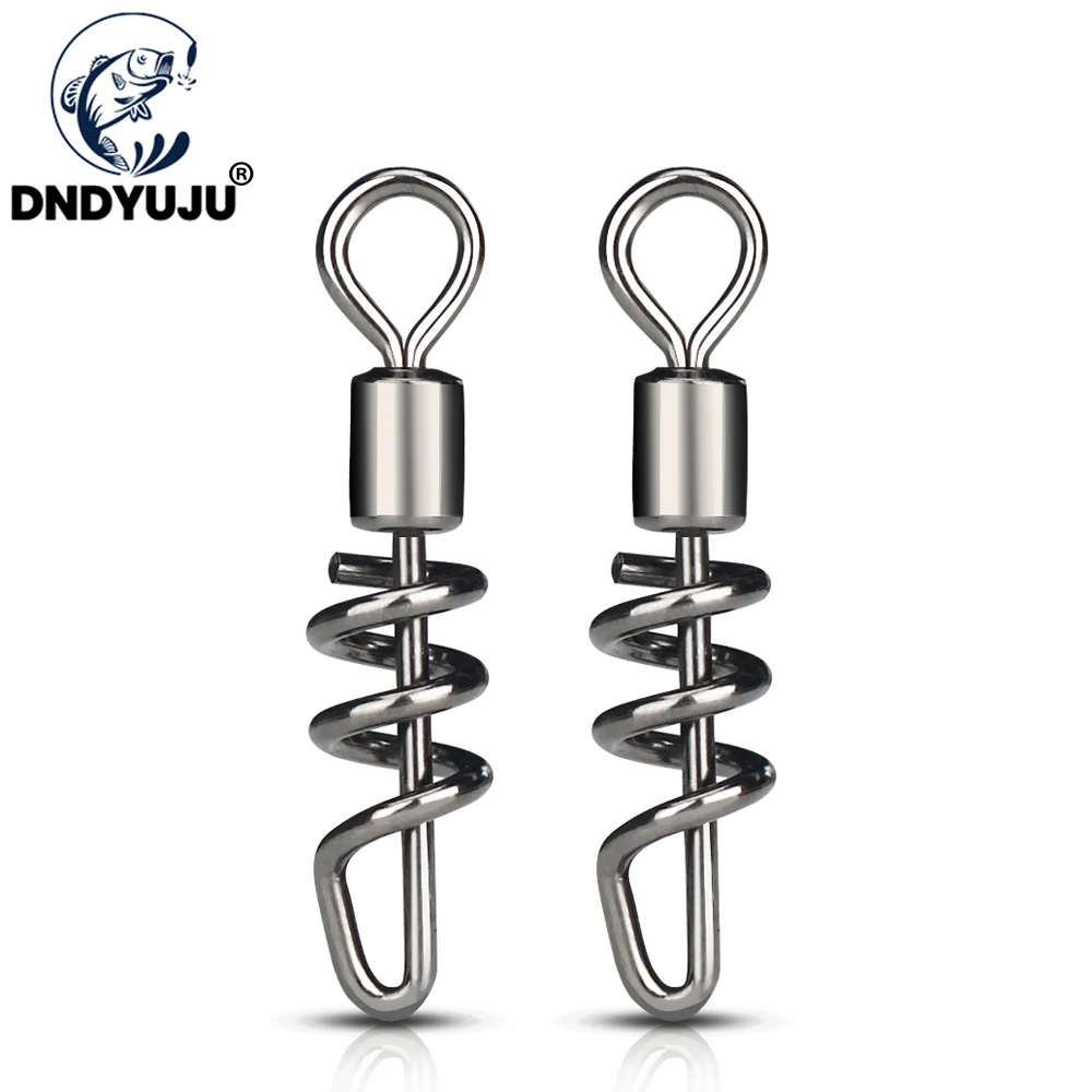 

DNDYUJU 100pcs Fishing Connector Brass Barrel Rolling Swivel With Screwed Snap For Fishing Lure Line Fishing Accessories