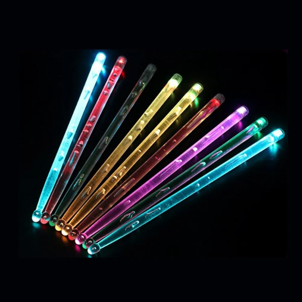 

2pcs Colorful LED Drum Sticks Acrylic Light Up Percussion Drumsticks Professional Musical Instruments Parts Accessories