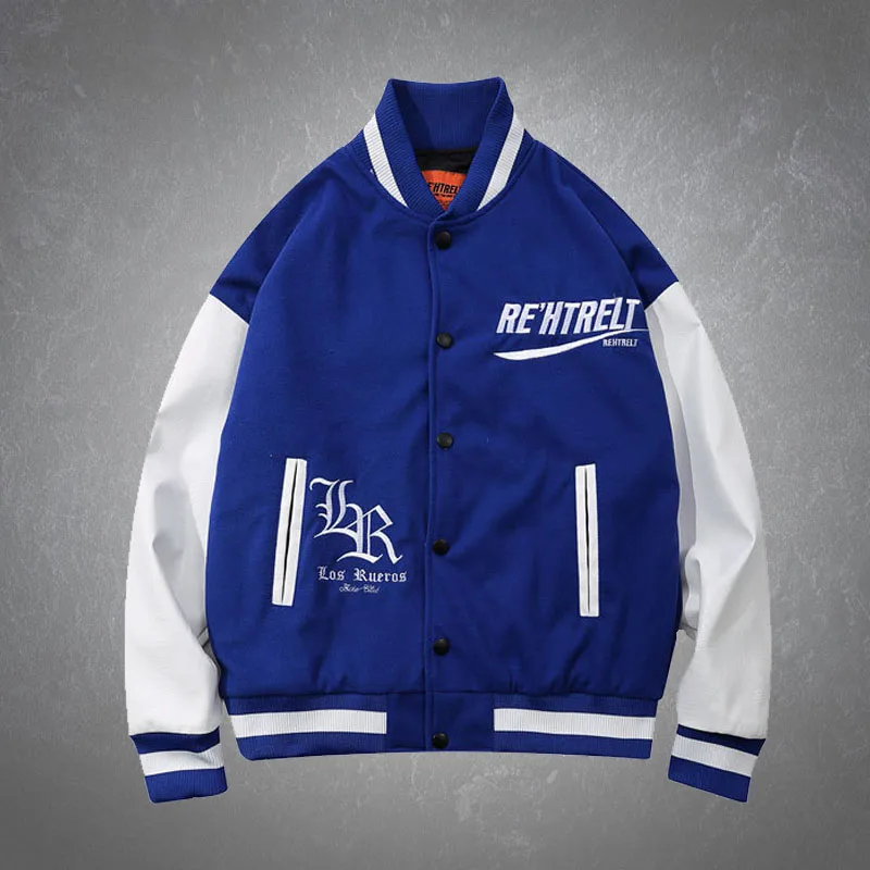 

Куртка мужская весенняя, модная замшевая бейсбольная форма в стиле пэчворк, из искусственной кожи, с вышивкой, свободная в стиле хип-хоп