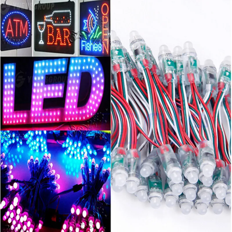 50 шт./100/400/1000 шт. DC 5 в 12 мм WS2811 RGB светодиодный пиксельный светильник модуль IP68