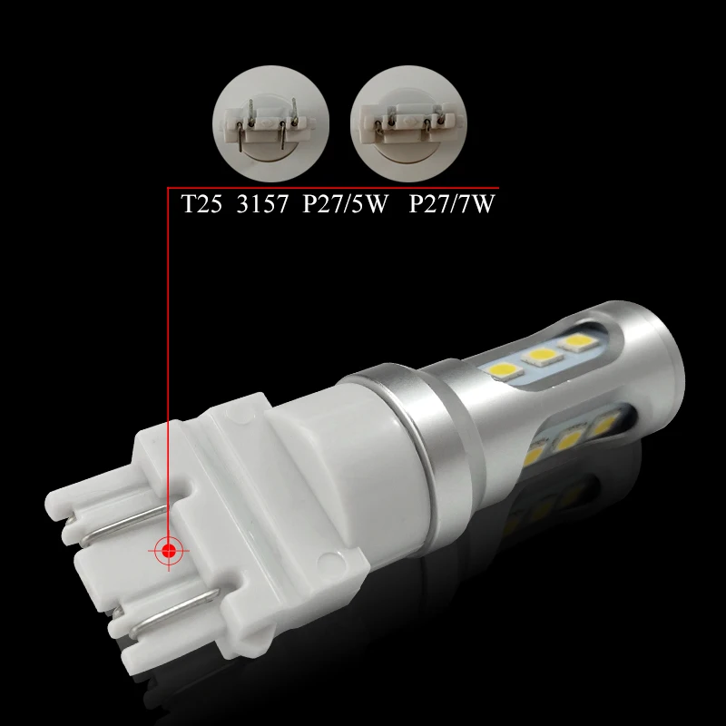CNSUNNYLIGHT 3157 светодиодные лампы P27/5 Вт P27/7 T25 3030 9SMD Сверхъяркие 12 В Автомобильные ДХО
