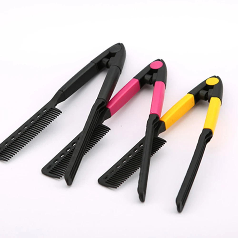 V Shape Folding Hair Comb Straightening Brush Salon Hairdresser Styling Tool Barber Multi-function Cutting | Красота и здоровье