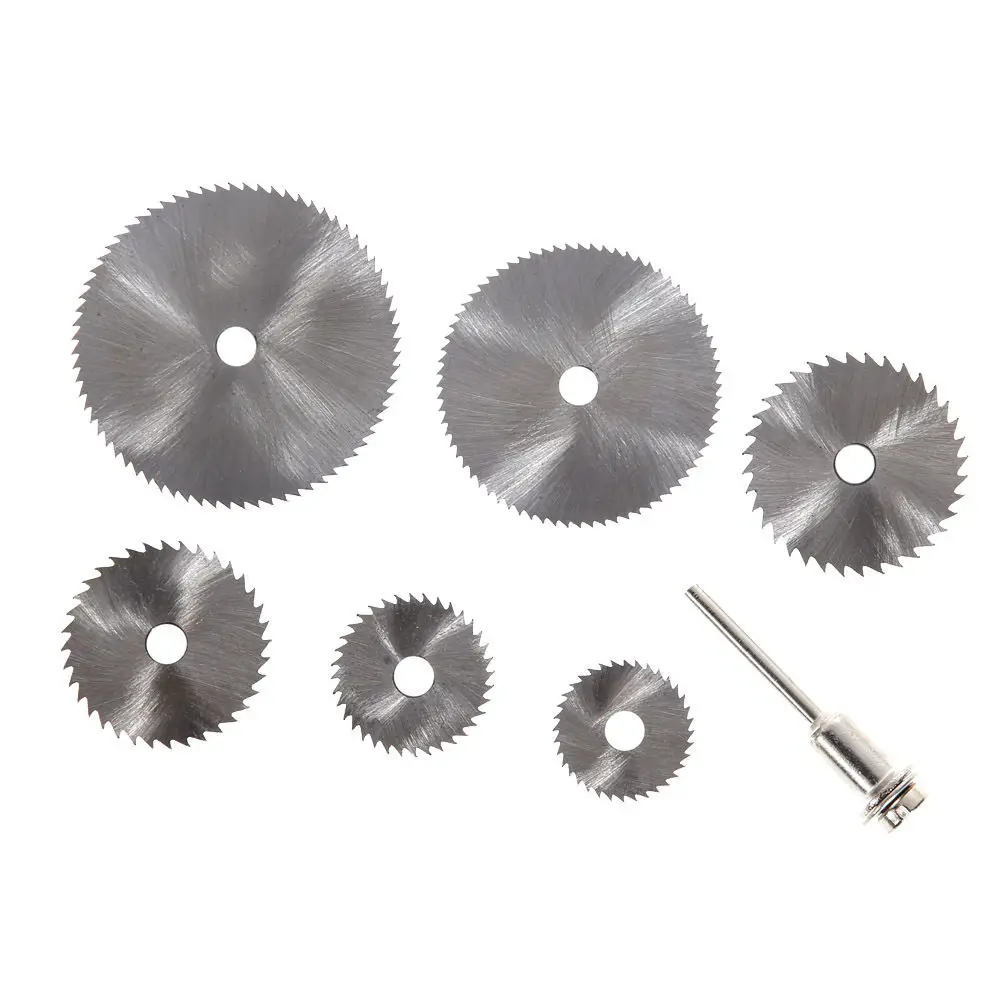 

50mm HSS Circular Wood Cutting Saw Blade Discs Mandrel 7PCS Blade Discs