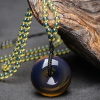 natural blue amber safety buckle sweater chain raw amber men and womens pendantdelicate for ladies natural amber wax