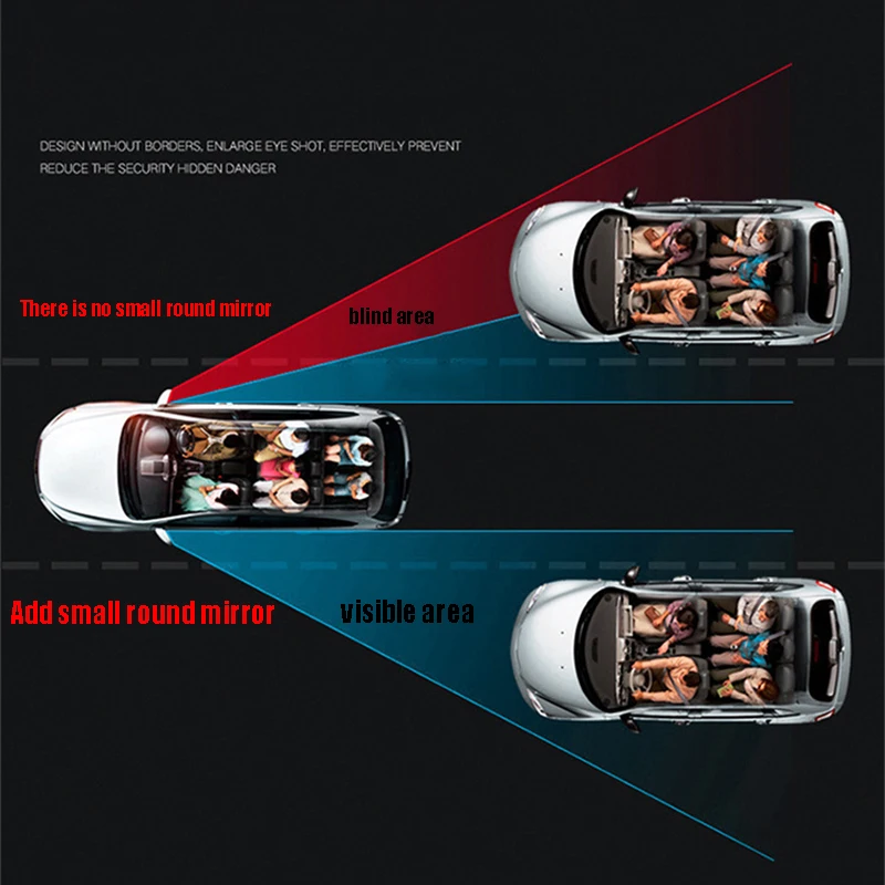 

360 Degree Wide Angle Adjustable Rotary Trolley Truck Rear View Mirror Auxiliary Blind Spot Mirror Auto Parts Decoration 2Pcs