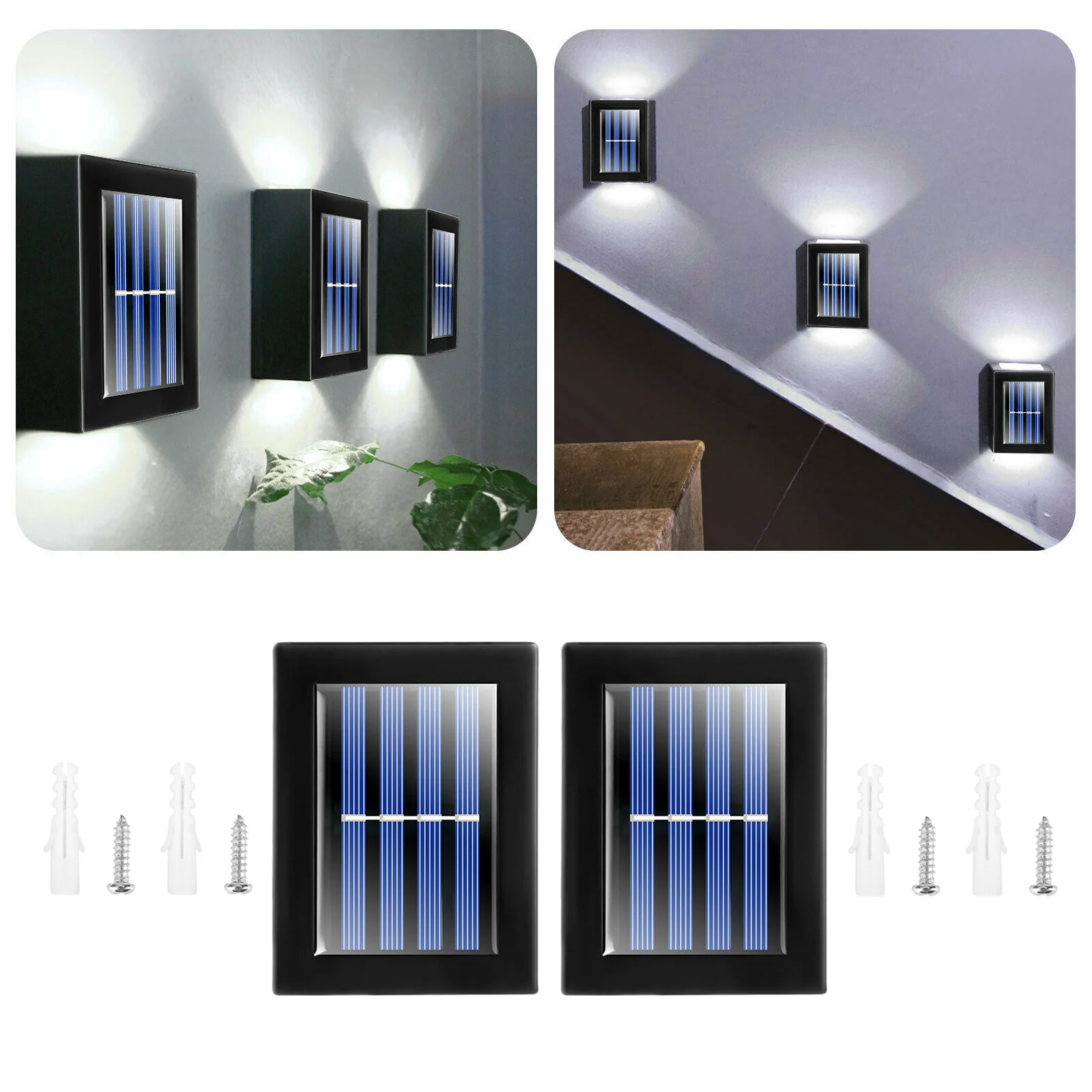 

2pcs Outdoor Step Lights IP65 Waterproof for Garden Pathway Yard Patio Stair Step Fences