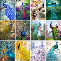 diy colorful peacock 5d diamond painting full roundsquare rhinestone mosaic diamante embroidery cross stitch wall art best gift