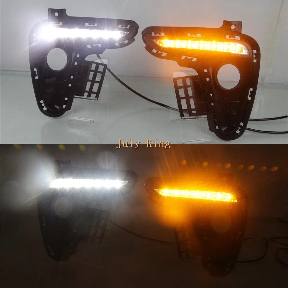 July King LED Daytime Running Lights Case for Kia Rio IV K2 2017+ Front Bumper DRL + Yellow Turn Signals | Автомобили и мотоциклы