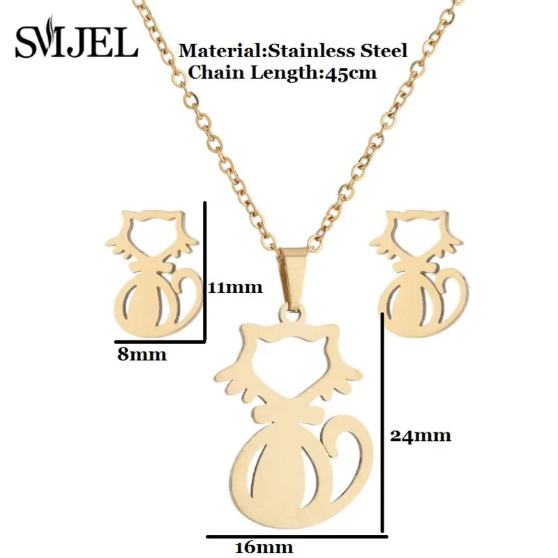 Комплект из колье и серёг нержавеющей стали