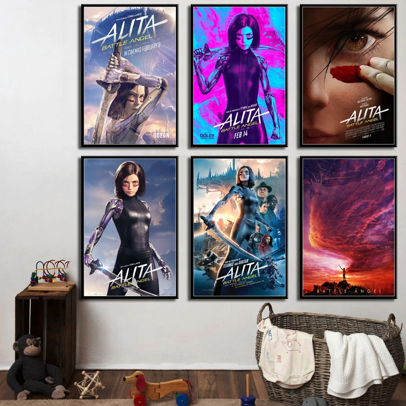 Alita Battle 2019 популярный новый фильм Джеймс Кэмерон художественный Шелковый Холст
