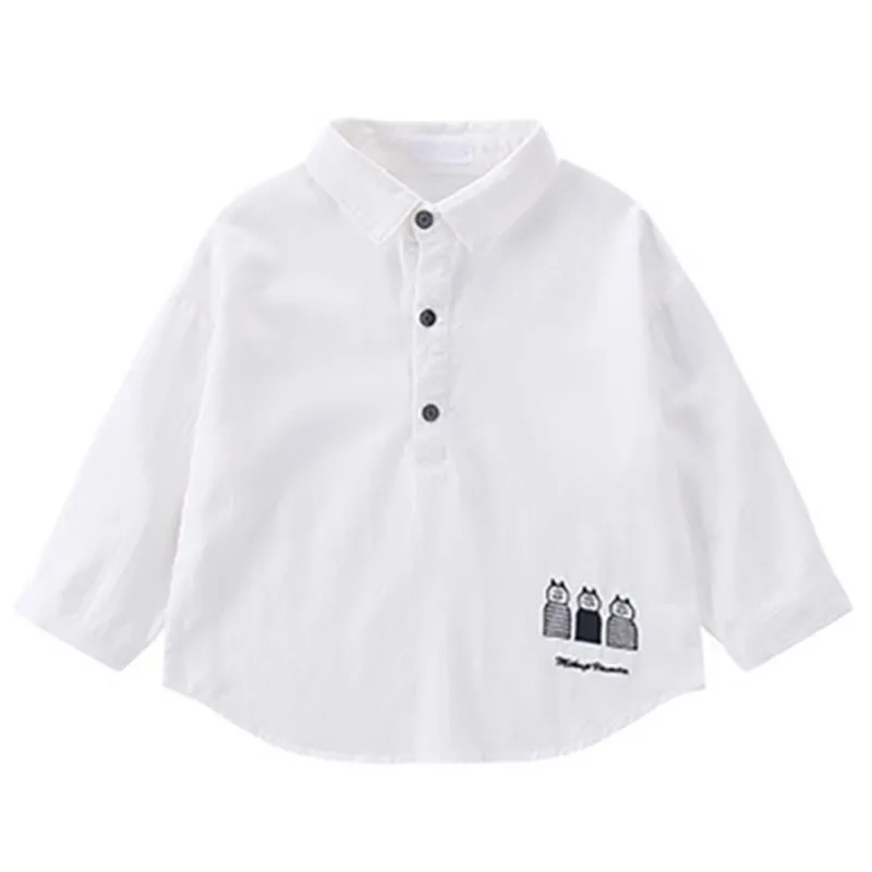 

Boys Clothing Baby Boys Long Sleeve Turn-down Collar Cartoon Print Cotton Shirts Kids Tops Tees Shirts Autumn Children Blouse