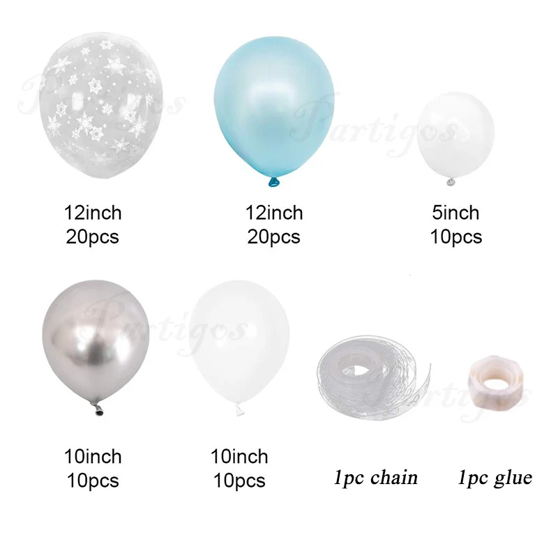 72 шт DIY гирлянда белая Снежинка печатный шар Рождество синий белый латексные шары