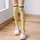 Чулки выше колена для женщин и девушек, чулки до бедра с 3D принтом, милые тонкие бриллиантовые чулки для женщин