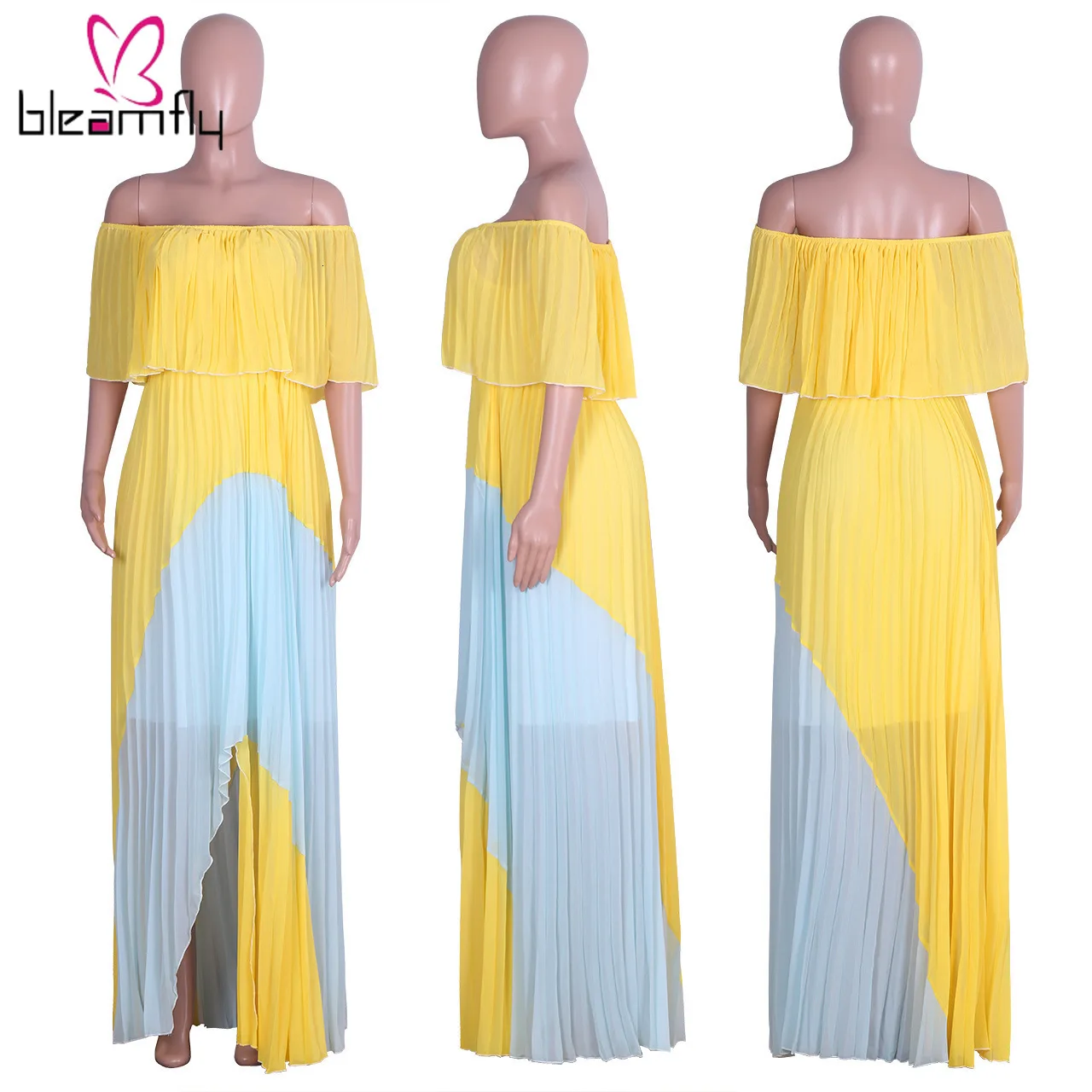 2019 женское летнее платье с вырезом лодочкой и открытыми плечами в стиле пэчворк