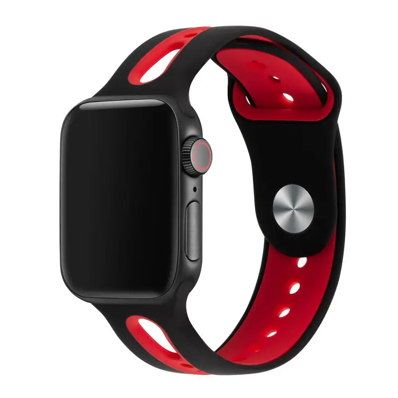 Ремешок для наручных часов для Apple Watch, ремешок 42 мм, 38 мм, Версия 44 мм 40 мм ремешок силиконовых наручных часов Iwatch, ленты для наручных часов Apple Watch, Series4/3/2/1 81003 - Цвет ремешка: 18