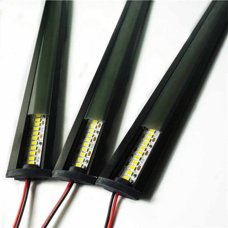 50 см/1 64 футов 20 дюймов W черный светодиодный алюминиевый профиль 12V Встроенный