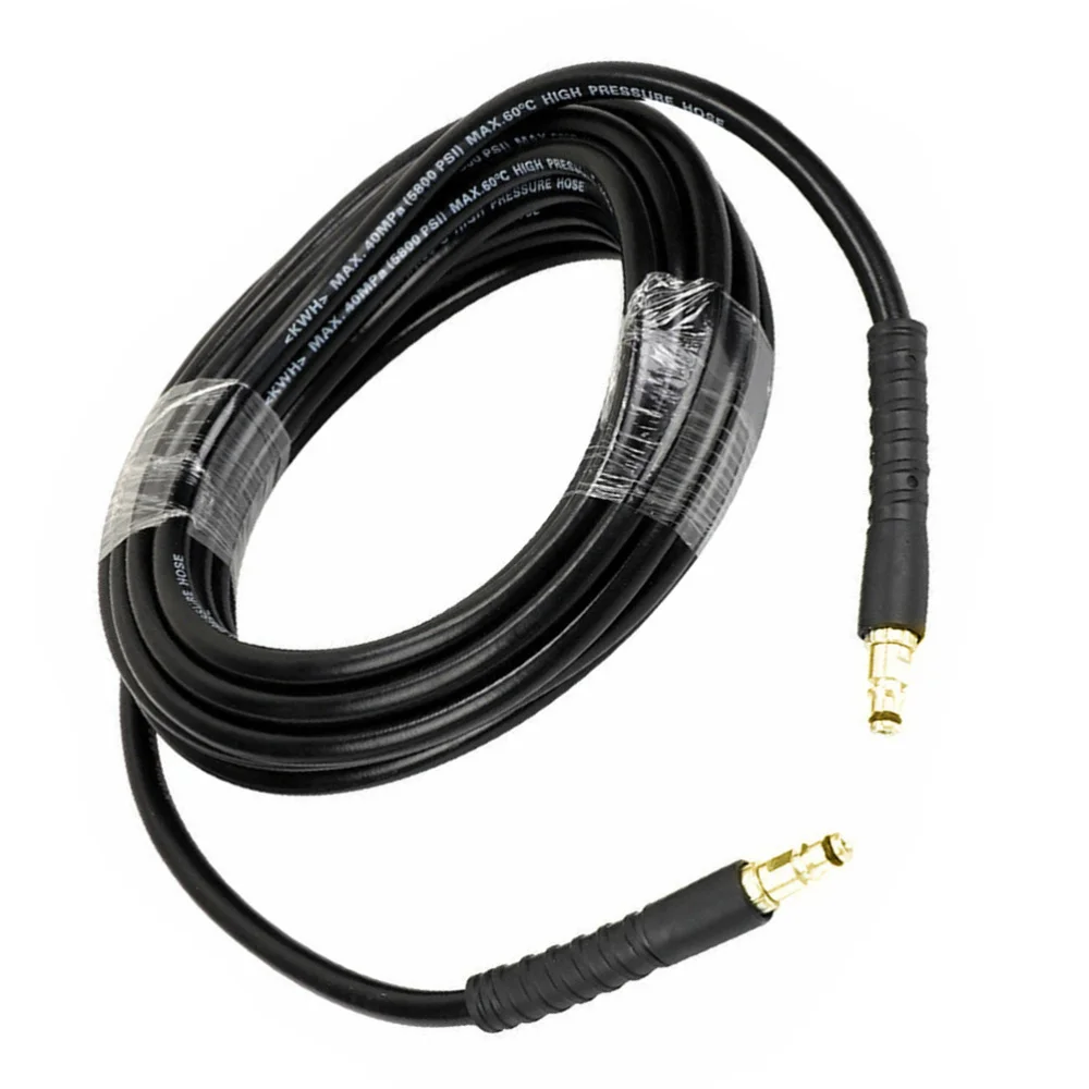 

6m Professional Pressure Washing Machine Hose Pipe Rubber Water Heater Hose for Car Cleaning Washer Shop (Black)