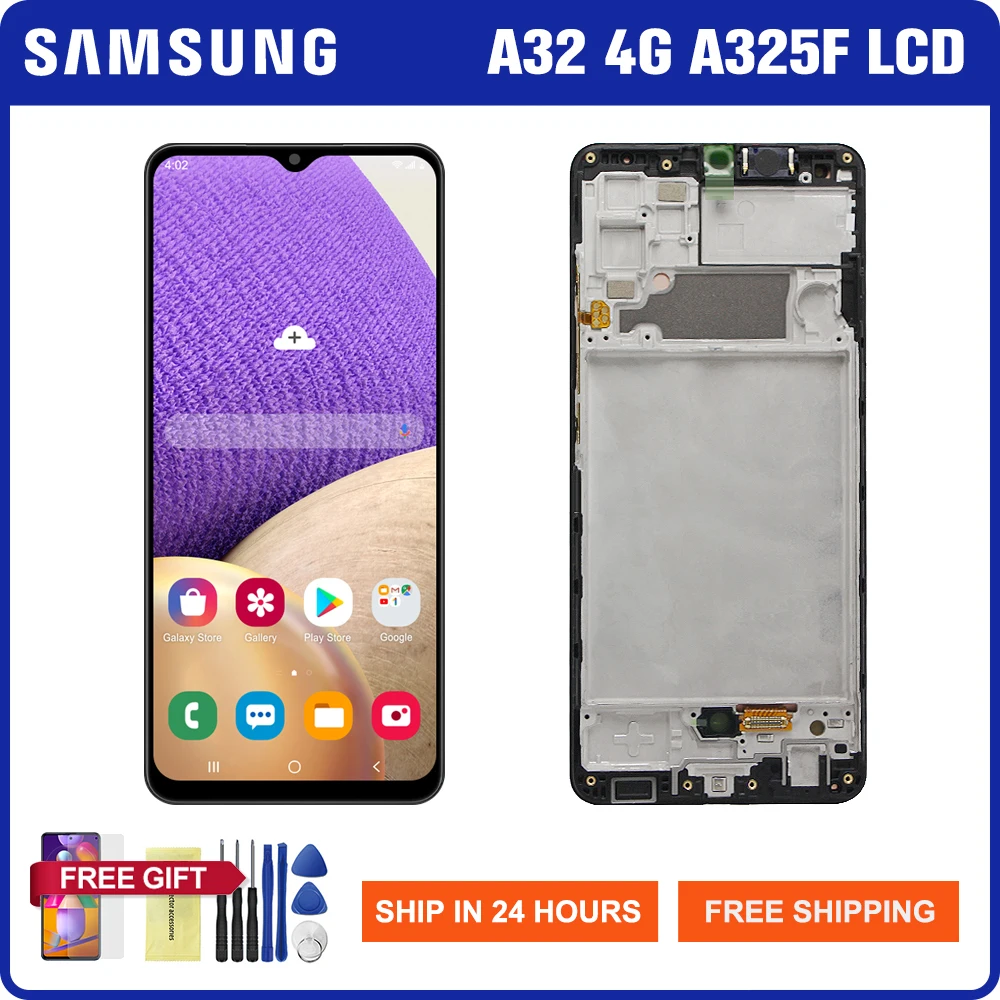 Фото Оригинальный экран для Samsung Galaxy A32 4G ЖК-дисплей сенсорный дигитайзер деталь A325 A325F