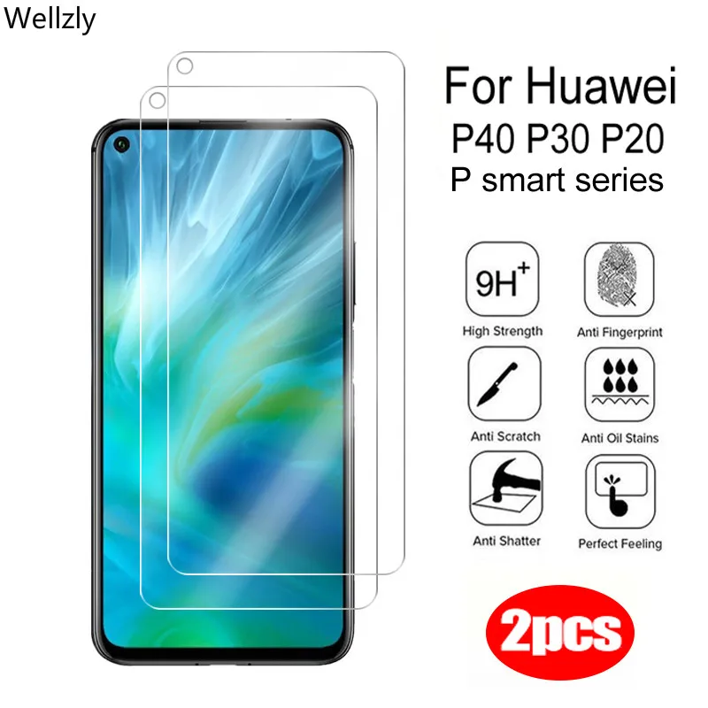 2 шт. Защитное стекло для Huawei P30 P20 P40 Lite E закаленное Защита экрана P Smart Z 2019 Psmart P10Plus